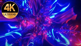 10 Hour 4k Fast moving Relaxing Meditation Metallic Blue Pink Neon light Abstract background video [upl. by Musser]