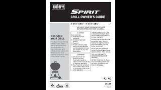 WEBER SPIRIT E310 GBS 01 PDF MANUAL [upl. by Amme]