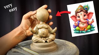 Mitti ki Bal ganesha murti making with clay  ganapati murti clay art [upl. by Aikmat71]