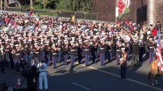 USMC West Coast Composite Band  2015 Pasadena Rose Parade [upl. by Bathilda708]