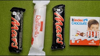 ASMR Mars Raffaello Kinder Chocolate Unpacking [upl. by Grim]