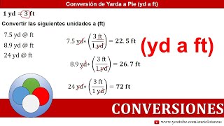 Yardas a Pies yd a ft  Conversiones [upl. by Moriarty546]