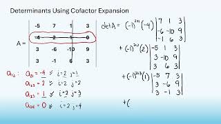 Determinants Using Cofactor Expansion [upl. by Rednael]