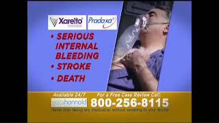 GOZA HONNOLD TRIAL LAWYERS TV COMMERCIAL XARELTO AND PRADAXA ISPOTTV [upl. by Mobley710]