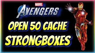 MARVELS AVENGERS TREASURE TROVE TROPHY GUIDE  FASTEST WAY TO OPEN 50 CACHE STRONGBOXES [upl. by Clementine]