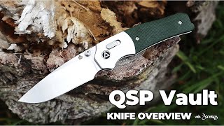 QSP Vault Glyde Lock Folding Knife 5Minute Review  Jimping with Jacrispy [upl. by Ettenay384]