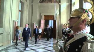 Incontro del Presidente Giorgio Napolitano con il Re Felipe VI e la Regina Letizia di Spagna [upl. by Amor]