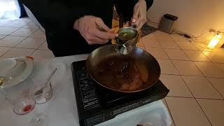 LE STEAK FLAMBE SAUCE AU POIVRE [upl. by Grosvenor]