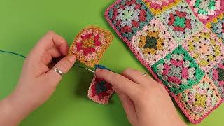 Joinasyougo granny squares aan elkaar haken  Tutorial haaktechniek Gek op Haken [upl. by Ybocaj748]