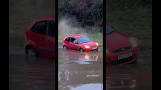 Nice Technique…😅👏🏼 FloodedRoads Leicestershire FordFiesta Crazy Waves wow Ford FloodsUK [upl. by Vez]