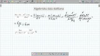 Algebrisku daļu dalīšana grūti piemēri [upl. by Enidlareg148]