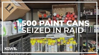 1500 spray paint cans seized at Portland graffiti vandals home [upl. by Korella239]