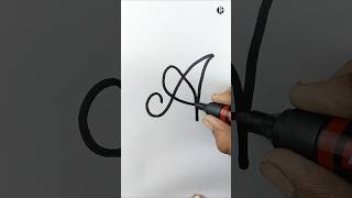 Stylish Letter 🅰️ Drawing ।।CURSIVE LETTER A Drawing shorts youtubeshorts art debanjanarts [upl. by Lyell858]