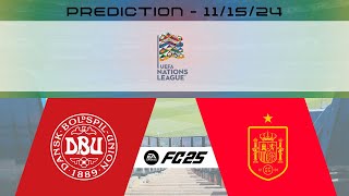 Denmark vs Spain  Prediction  UEFA Nations League  EA FC 25 [upl. by Leamhsi]