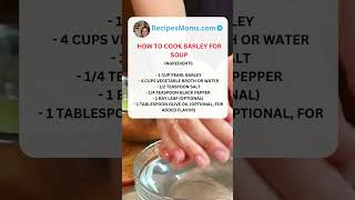 How to Cook Barley for Soup [upl. by Aihseyk]