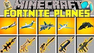 Minecraft FORTNITE PLANES MOD  FLY PLANES FIGHTER JETS HELICOPTERS amp MORE  Modded MiniGame [upl. by Gleason966]