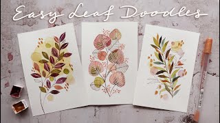 3 EASY Leaf Doodles [upl. by Eirot]