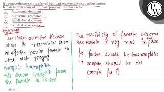 If a genetic disease is transferred from a phenotypically normal bu [upl. by Adaiha625]