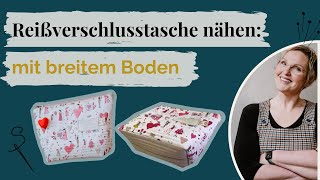 ReissverschlussTasche mit Boden nähen  kostenloses Schnittmuster [upl. by Everick]