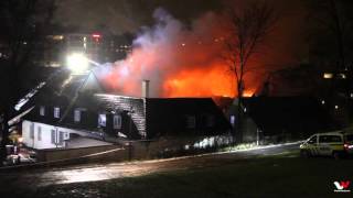 Storbrann på Nedre Foss Gård på Grünerløkka i Oslo [upl. by Imtiaz]