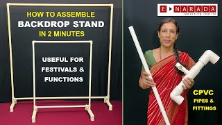 How to make backdrop stand with pipes and fittings  elevate festivals and functions  DIY backdrop [upl. by Terrye342]