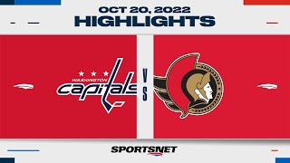 NHL Highlights  Capitals vs Senators  October 20 2022 [upl. by Aiselad301]