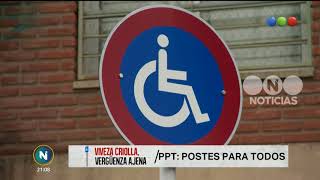 La VivezaCriolla de los postes de estacionamiento para discapacitados  Telefe Noticias [upl. by Choo]