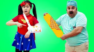 Jannie Pretend Play Doctor Checkup Toys  Funny Kid Video [upl. by Brook790]