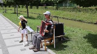 Straatmuzikant speelt Škoda Lásky Rosamunde in Luhačovice [upl. by Ranee]