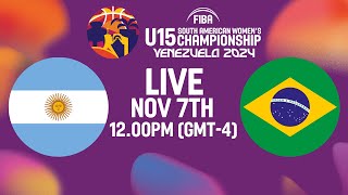 LIVE  Argentina v Brazil  South American U15 Womens Championship 2024 [upl. by Aissirac]