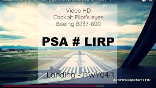 Cockpit  Landing ✈ PISA  PSA  LIRP  Italy ✈ B737  RWY04R HD [upl. by Neelyk846]