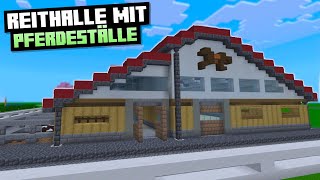 Wir bauen eine Reiterhalle mit Pferdestall  Minecraft TUTORIAL 🐴 [upl. by Eittak]