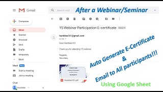 How to Auto Generate Certificates amp Email to All participantsGoogle Form [upl. by Maitund]