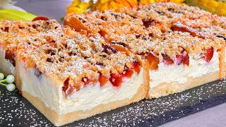 Der berühmte deutsche Käsekuchen nach Omas Rezept Pflaumen Kuchen mit Streusel [upl. by Cookie729]