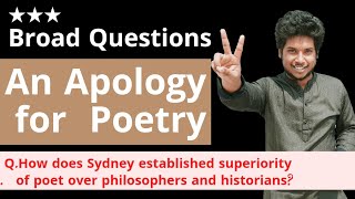 23BQ Old  Superiority of Poet Over Philosophers  An apology for poetry Summary [upl. by Ellyn]