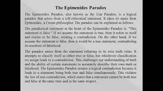 The Epimenides Paradox [upl. by Ainesej]