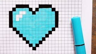 How to draw a cute Blue Heart 💙  Step by step Pixel art Tutorial [upl. by Onfroi444]