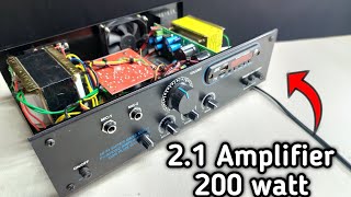 21 Amplifier 200 watt  150 watt subwoofer 25  25 watt satellite speaker  subwoofer [upl. by Larner837]