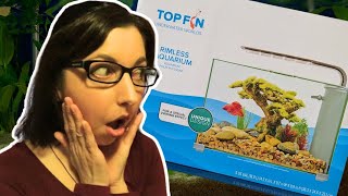 Betta Fish Tank Unboxing And Review  Top Fin Rimless Aquarium 5 Gallon Tank [upl. by Maryellen]