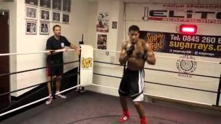 ANTHONY JOSHUA MBE WORKOUT FOOTAGE WITH TONY SIMS AT SIMSYS GYM [upl. by Dyolf]