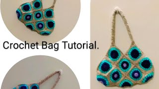 Crochet Bag Tutorial Starburst granny square beginners friendlyEasy crochet Bag [upl. by Jud]