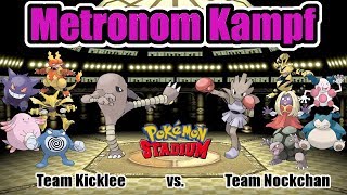 Pokémon Stadium N64  Metronome Battle  Team Kicklee vs Team Nockchan Metronom Kampf [upl. by Atorod346]