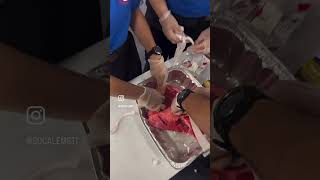 Wound Packing Lab ems emt firefighter anatomy hospital woundpack [upl. by Aseefan]