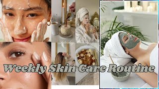 Weekly Skincare Routine  Skin pampering at home using Affordable Products lifestyle [upl. by Analla]