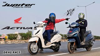 Honda Activa 110 Vs TVS Jupiter 110  Drag Race  Who Will Win [upl. by Intruoc]