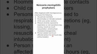 Neisseria meningitidis prophylaxis [upl. by Sib]