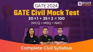 GATE 2024  Civil Engineering  Mock Test  BYJUS GATE [upl. by Ateekram689]