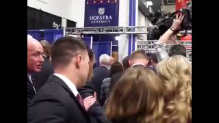 Scrum pleasantries at the first Presidential Debate 2016 [upl. by Hentrich497]