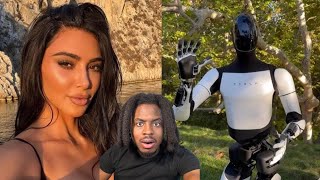 Kim Kardashian Has A Standoff With Her Tesla Robot quotYoure Kinda Slowquot REACTION😳‼️ [upl. by Ishii479]