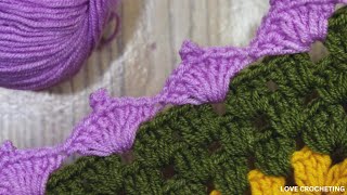 Easy Crochet Blanket Border  Crochet Edging [upl. by Hannahs]